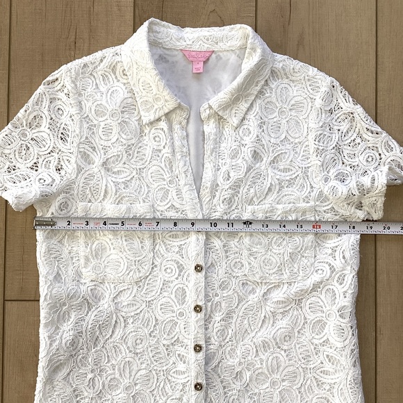 Lilly Pulitzer | Nelle | White Floral Lace Dress - Size 8 - Picture 4 of 7